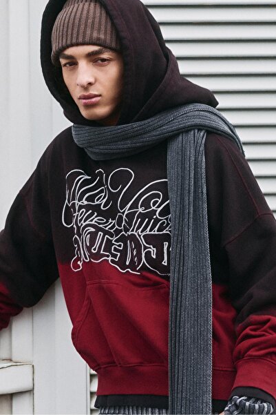 Pull & Bear STWD işlemeli kapüşonlu sweatshirt