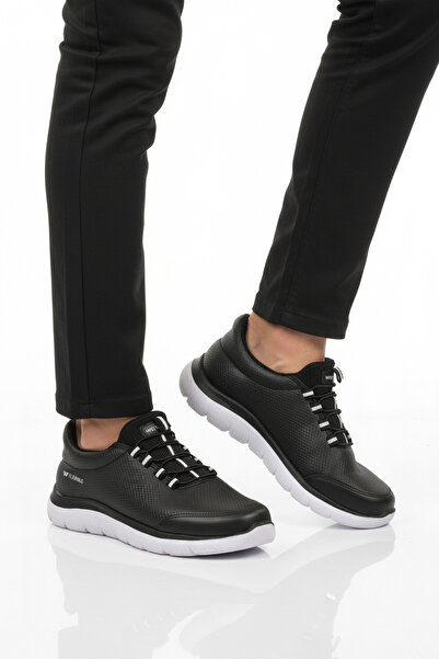 WALKWAY Black-White Lightweight Men's Sports Shoes Flexible Pu m