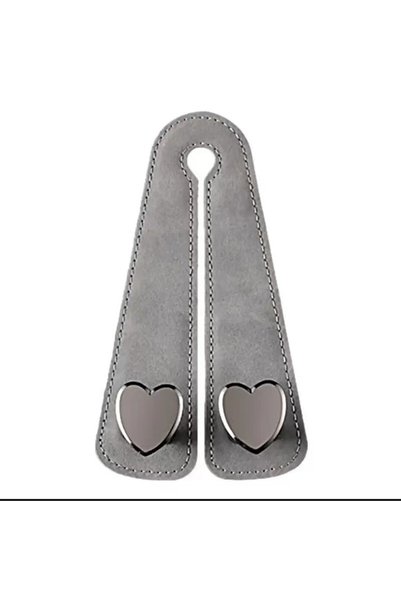 Choice Double hook Gray Heart Shape Metal Car Seat Headrest Hooks 2 in 1 Leat...