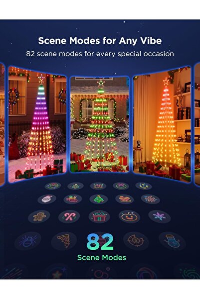 Govee Christmas Cone Tree Lights, 6ft, 316 LEDs RGBIC, Smart App Control, IP67 Waterproof