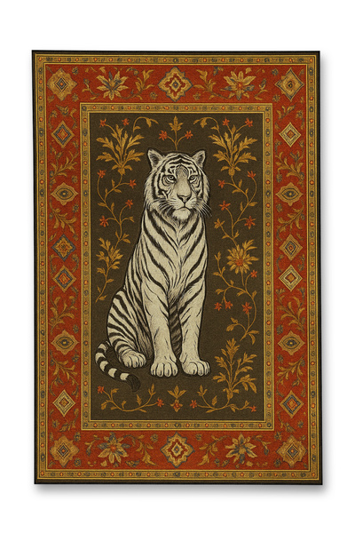 Rugs Modern Halı Mosso Tiger Themed Pattern Woven Base Decorative Carpetmosso1509