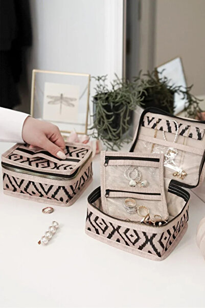 ALAS Jewelry Makeup Organizeri Travel Case Bohe Mini Bag