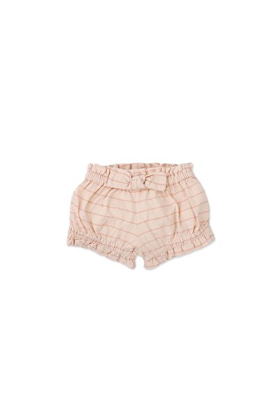Gingersnaps Girls Striped Peach Bow Shorts