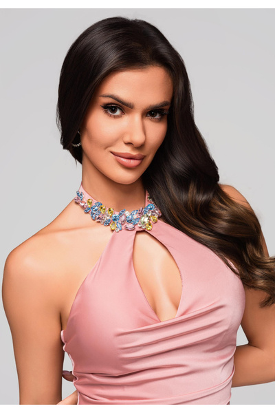 OMBRE Βραδινό φόρεμα LA-OM-DLR194 - ροζ