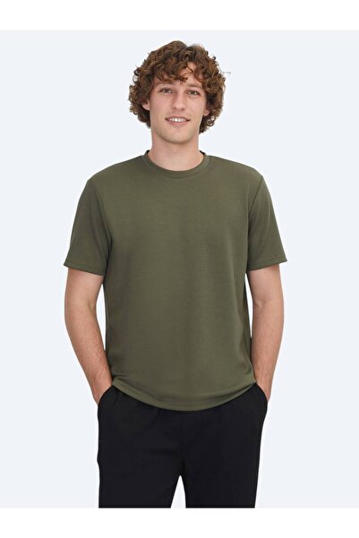 Kip Μπλουζάκι με λαιμόκοψη χακί