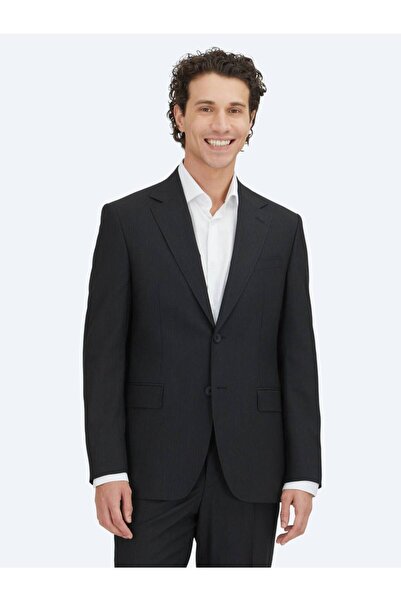 Kip Black Striped Modern Fit Suit