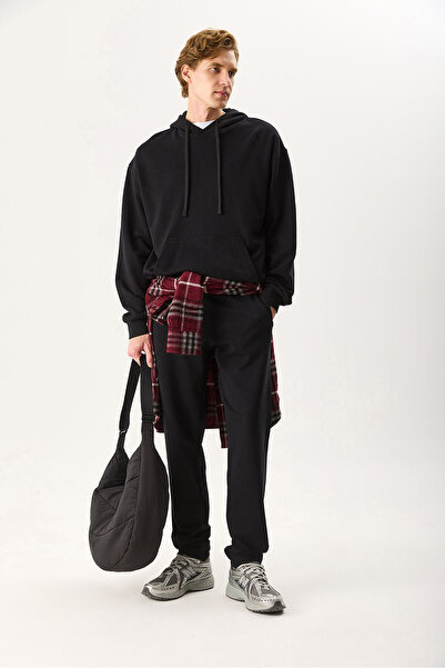 VENA Ανδρικό φούτερ με κουκούλα Basic Hoodie 100% βαμβάκι - Μαύρο