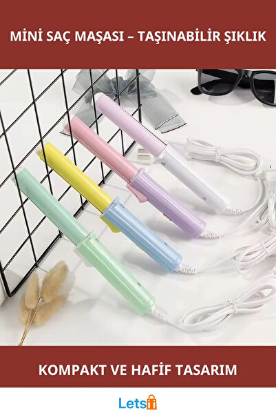 Genel Markalar Mini Saç Maşası Bukle Taşınabilir Şık Pastel Renk