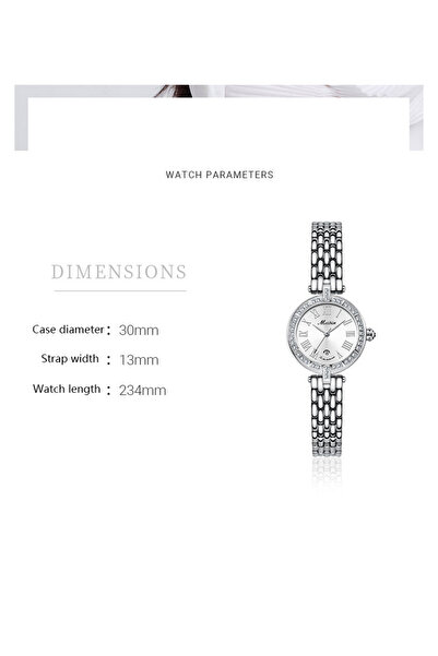 Youtrico Meibin Ladies wristwatch,Artificial Diamond Watch,White Dial,Life Waterproof,Date