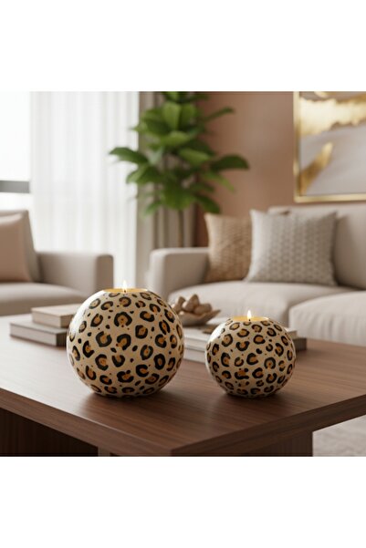 LUNİVAA HOME Dekoratif Leopar 2'li Büyük ve Küçük Ev,Ofis Hediyelik Modern De...