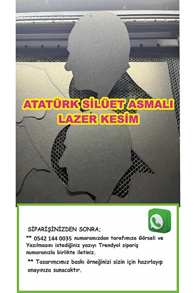 MOD LAZER KESİM ATATÜRK SİLÜET TAVAN ASMALI 12 ADET 25 CM YÜKSEKLİK - 10 KASIM ATATÜRK ANMA