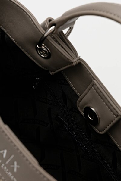 Armani Exchange Women's Magnetic Buckle Two Handles Detachable and Adjustable Shoulder Strap Beige Shoulder Bag Xw000393 Af