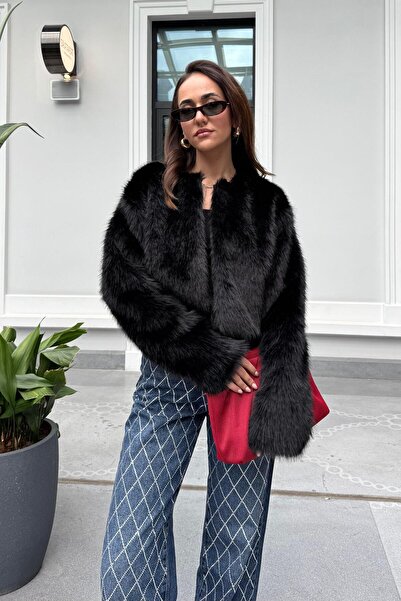 Nazliye Siyah Premium Midi Kürk