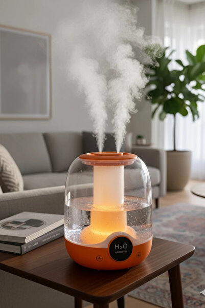 Glr K07 Orange Double Spray Ultrasonic Silent Air Humidifier and Night Light | 2.5L Capacity