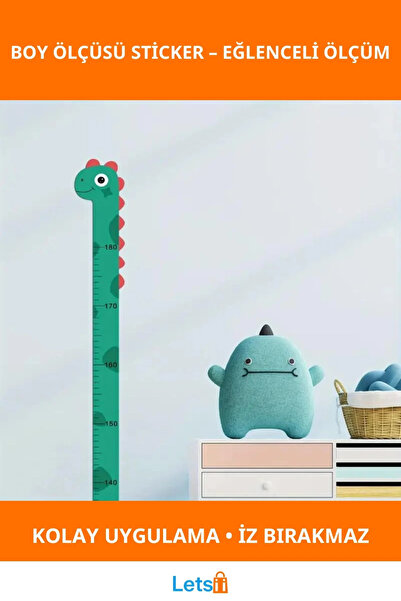 Letsii Sevimli Dinozor Boy Ölçüsü Sticker Çocuk Odası Dekoru