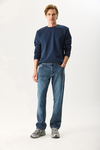 VENA Men's Kalimnos Dark Blue Comfort Fit Jean Pants - Dark Blue