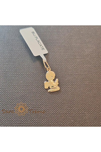 SaraTremo Pandantiv placat cu aur cu înger păzitor