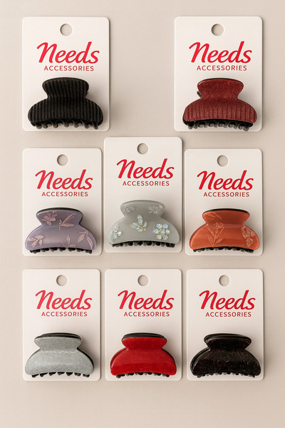Needstore 8 Adet Kaliteli Renkli Sedefli Büyük Boy Mandal Toka 9 CM Kadın Saç...