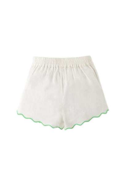 Gingersnaps Solid Embroidered Line Baby Shorts