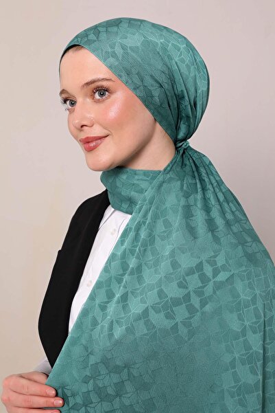 Levidor Yeşil Kristal Desen Jakar Capri Şal