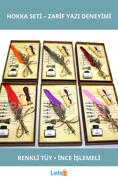 Letsii مجموعة ريش ملونة للزينة، إكسسوار كتابة أنيق