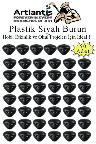 Artlantis Plastik Burun Siyah 50 li 1 Paket Hobi Etkinlik Okul Projeleri Okul Öncesi Anasınıfı Amigurumi Yüz Y