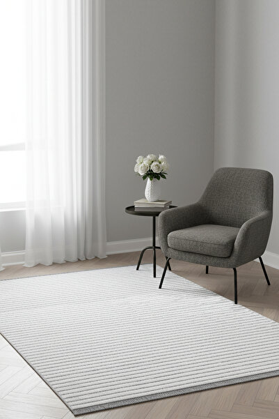 Ayduran Halı Verona 09798E Krem Gri Dokuma Kaymaz Taban Saçaklı Salon Mutfak ...