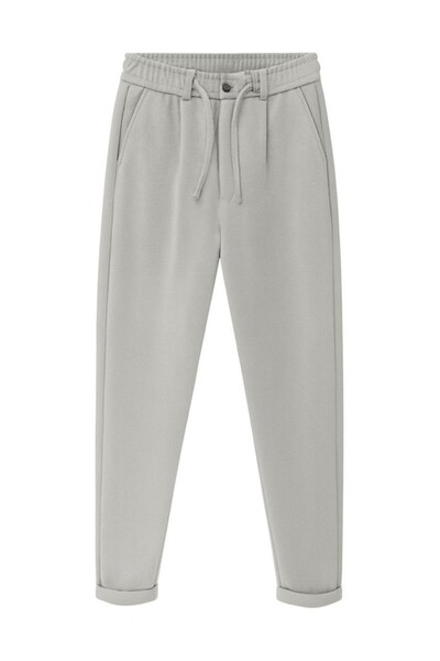 CGA Men's Gray Trousers Gray Patterned Elastic Waist Trousers Gray Trousers