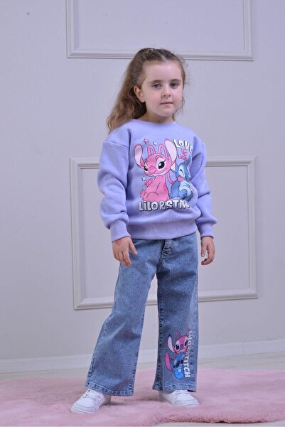 LİLLYPİCCA Girl's Character Patterned 3-Thread Raised Embroidery 2-Piece Set