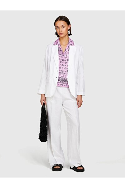 Sisley Women's 100% Linen Single Button Blazer Jacket 325P2Aghlw019-Sis101