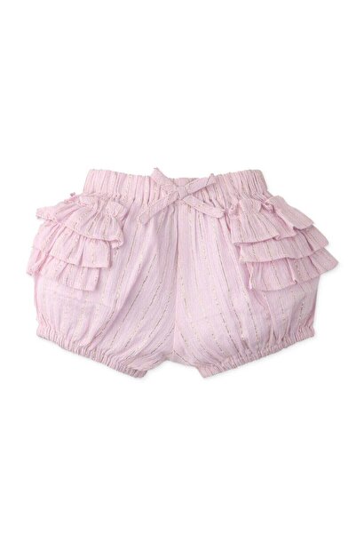 Gingersnaps Striped Ruffled Baby Girls' Shorts with Front Bow