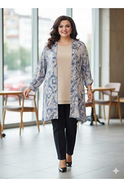 güncüoğlu Double Inner Bluse Sleeveless Printed Casual Bluse