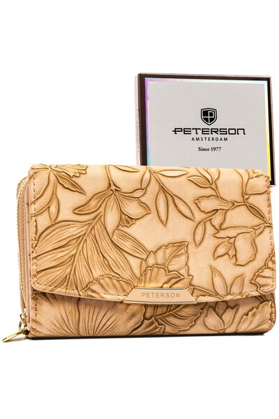 Other Women's -leather wallet with a botanical pattern - Peterson
