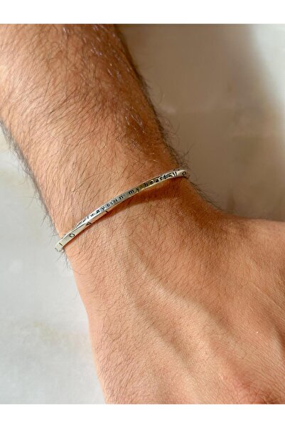 İncikcincik “Always in My Heart” Yazılı Erkek Bilezik - 925 Ayar Gümüş
