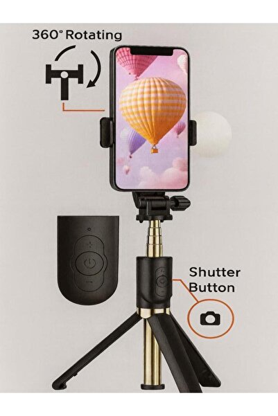 CAILON LED Işıklı Bluetooth Kumandalı Kablosuz Tripod Selfie Çubuğu - Monopod...