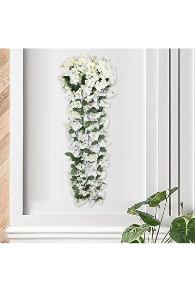 DEFNE DECOR Yapay Çiçek Sarkan Menekşe Balkon Süsü 70 cm Beyaz