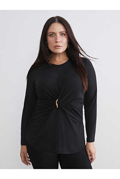 LC Waikiki I Plus Size Zero Roba Collar Gathered Blouse from Freezen Store