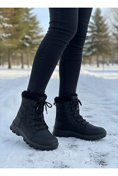 Runnix Shoes SNORA Termal Taban Kürklü Kadın Kar Botu, Su Geçirmez Kalın Taban Kışlık Outdoor Bot