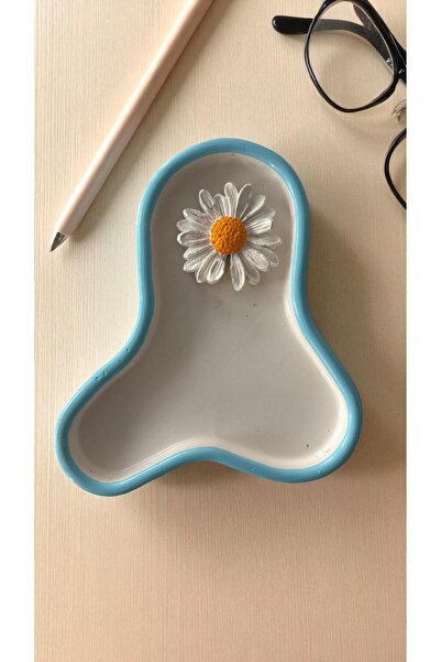 Perazayn Decorative presentation and jewelry plate model blue frame-daisy charm