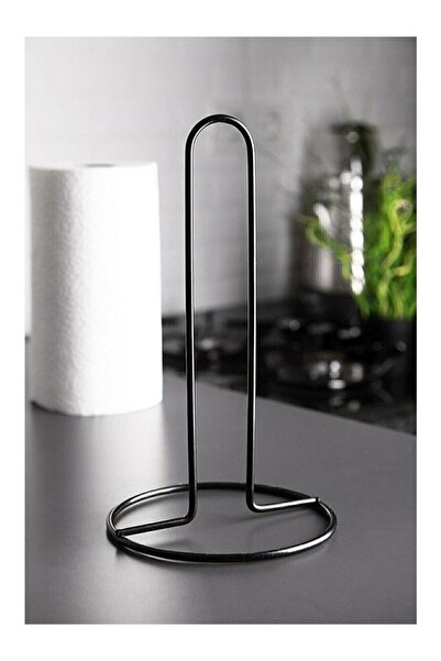 Egem Home حامل مناديل ورقية أسود من الفولاذ، حامل مناديل عمودي قياسي وكبير الحجم