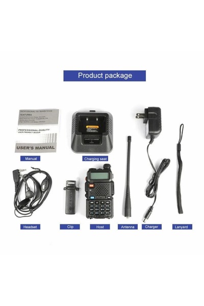 BAOFENG UV-5R 1pc Two-Way Radio Walkie Talkies, Handheld Transceiver,Rechargeable Long Range Walkie Talkie