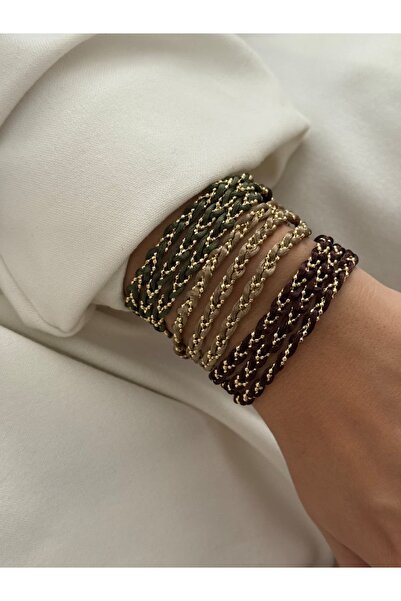 DivaViva Multi Style Dorika Zincirli İp Detaylı Kadın Bileklik (KOD-378)