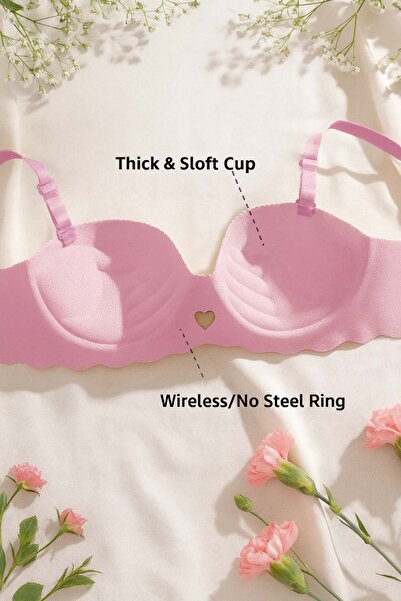 Merry See Dikişsiz Balensiz Hafif Destekli Kalp Detay Lazer Kesim İzbırakmaz Görünmez Sütyen