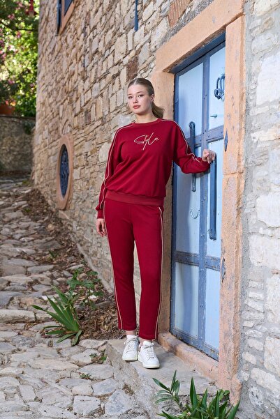 Cossy By Aqua Λεπτομέρεια εκτύπωσης Γυναικείο αθλητικό σετ 2 τεμαχίων CossybyAqua 26011 Claret Red-40