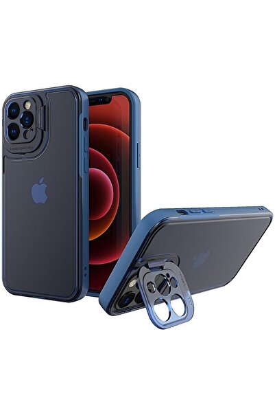 Flippy Husa protectie pentru iPhone 14 Plus, Flippy, Bracket series cu suport si protectie camera, Albastru