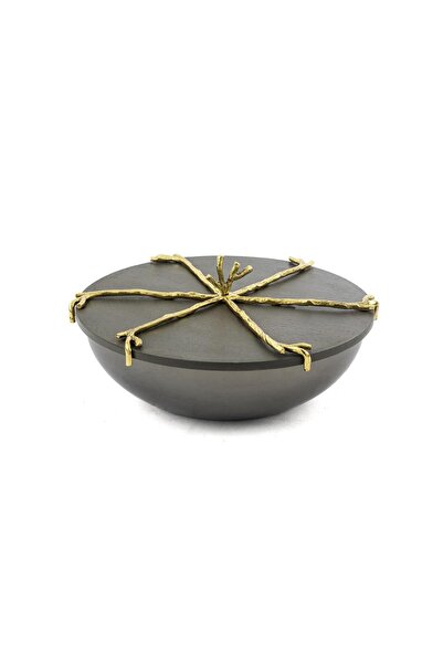 Mikasa Moor Branch Kapaklı Gold Gri Kase 22x10cm