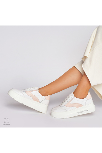 ANGEL BLUE Women's Casual Shoes Made of Leather Multicolor CRL0041 White pink