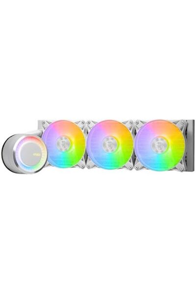 MSI مبرد سائل MAG CORELIQUID E360 WHITE، AIO 360 مم، RGB، Intel/AMD، أبيض