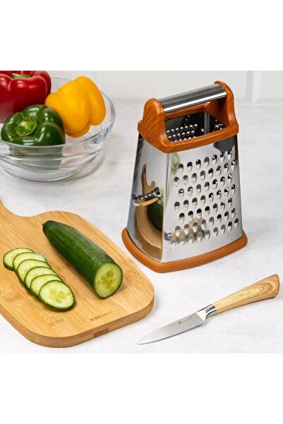 Kinghoff Razatoare universala manuala din otel inoxidabi si lemn, 4 fete,