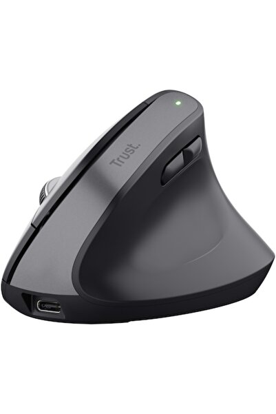 Trust Mouse ergonomic wireless Bayo+, clic silențios, 800-2400 DPI, USB-C, Bluetooth+RF, negru